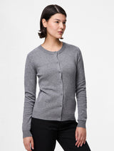 Medium Grey Melange Striktrøje fra PIECES - 17154558