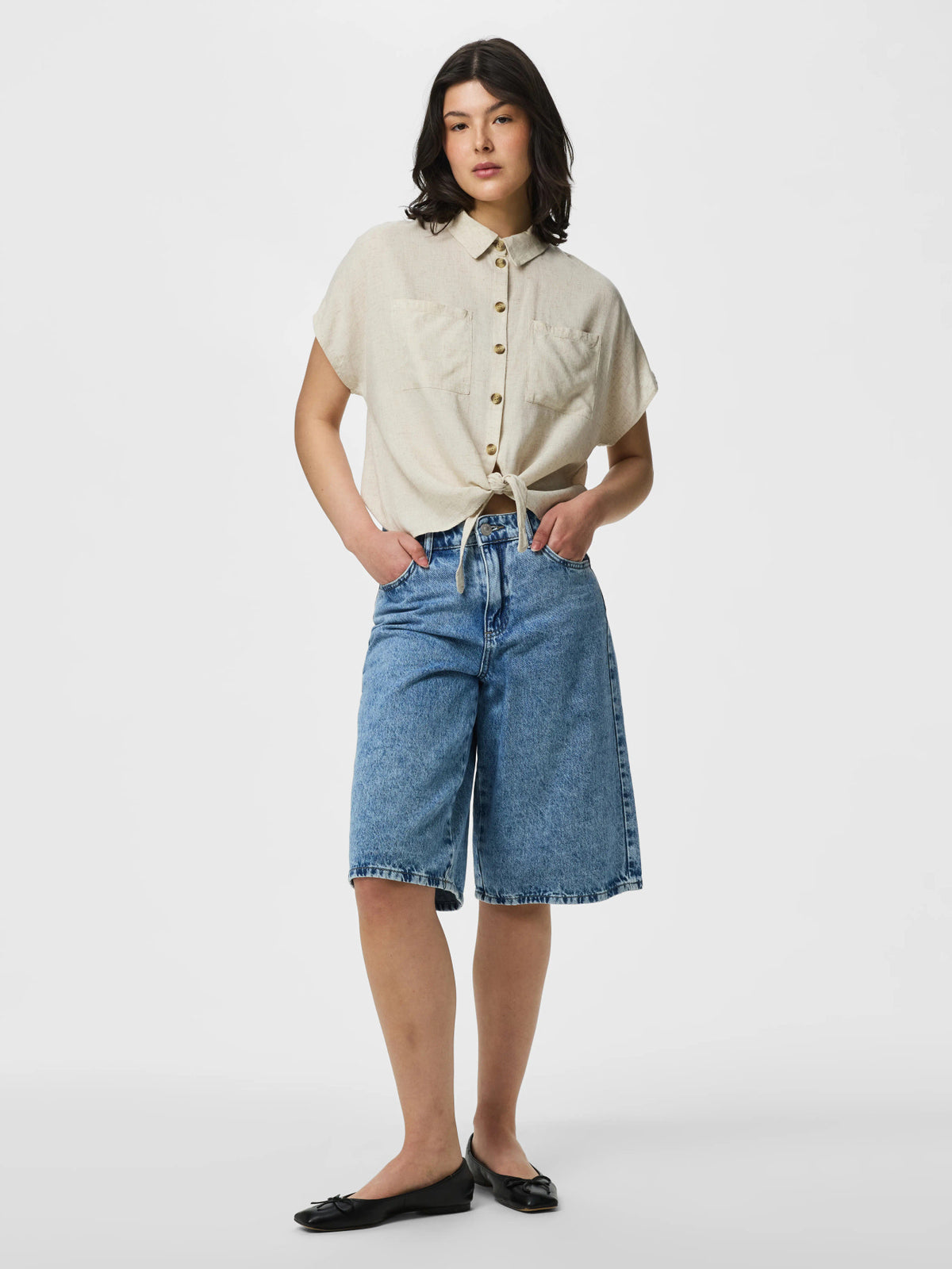 Birch MELANGE Bluse fra PIECES - 17154736