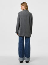 Dark Grey Melange Blazer fra PIECES - 17157464