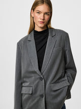 Dark Grey Melange Blazer fra PIECES - 17157464
