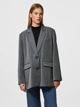 Dark Grey Melange Blazer fra PIECES - 17157464