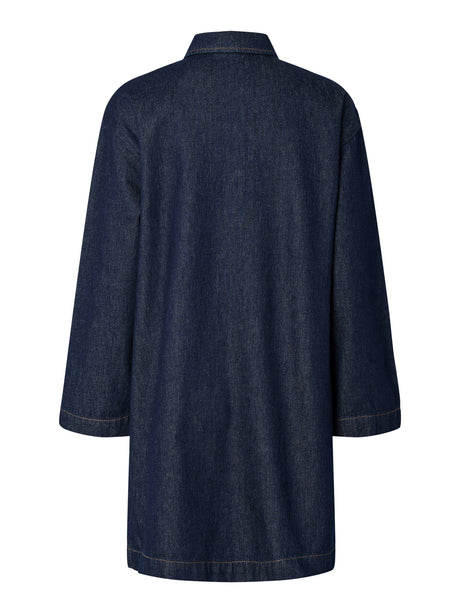 PIECES Dark Blue Denim RINSE Kjole - 17158763