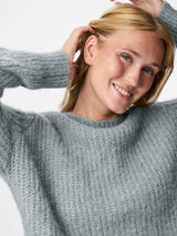 PIECES Medium Grey Melange Striktrøje - 17158925