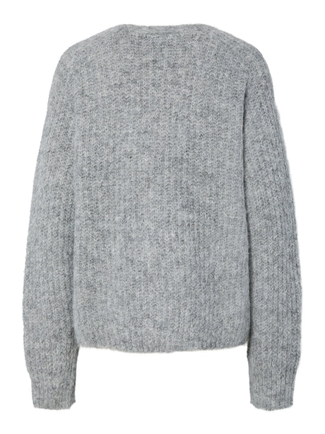 PIECES Medium Grey Melange Cardigan,Striktrøje - 17158926