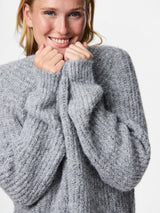 PIECES Medium Grey Melange Cardigan,Striktrøje - 17158926