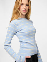 Cashmere Blue BIRCH NARROW Striktrøje fra PIECES - 17158955