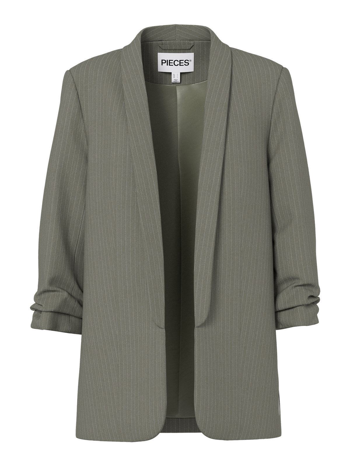Deep Lichen Green CLOUD DANCER PINSTRIPE Blazer fra PIECES - 17159299