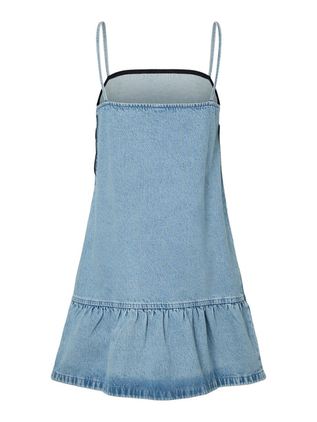 Light Blue Denim RHINE STONES Kjole fra PIECES - 17160029
