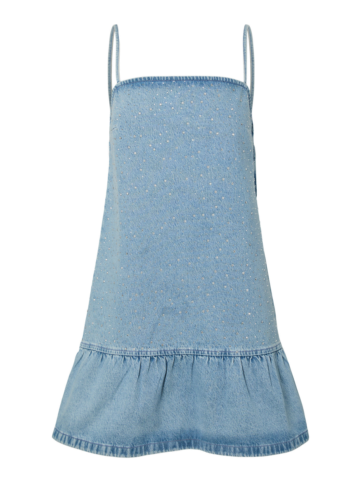 Light Blue Denim RHINE STONES Kjole fra PIECES - 17160029