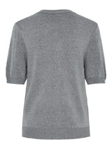 Medium Grey Melange Striktrøje fra PIECES - 17162045