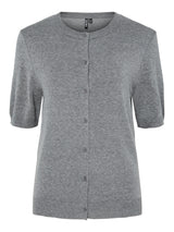 Medium Grey Melange Striktrøje fra PIECES - 17162045