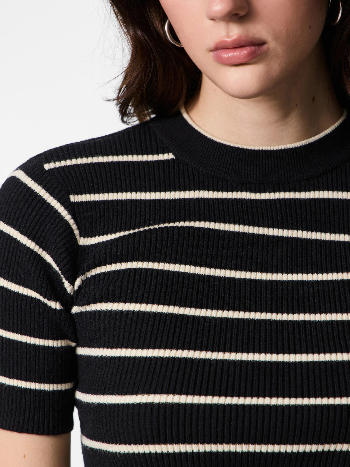 Black BIRCH NARROW Striktrøje fra PIECES - 17162085