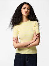 French Vanilla BIRCH NARROW Striktrøje fra PIECES - 17162085