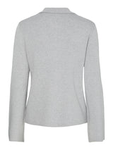 Light Grey Melange Striktrøje fra PIECES - 17162159