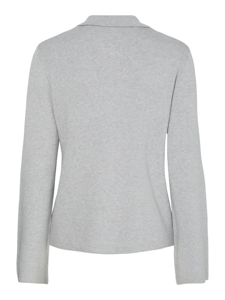 Light Grey Melange Striktrøje fra PIECES - 17162159
