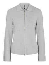 Light Grey Melange Striktrøje fra PIECES - 17162159