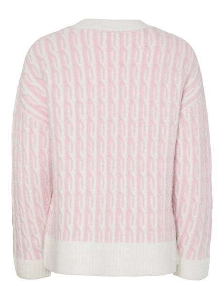 Winsome Orchid Cloud dancer Striktrøje fra PIECES - 17162162