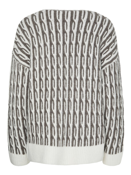 Overland Trek Cloud dancer Striktrøje fra PIECES - 17162162