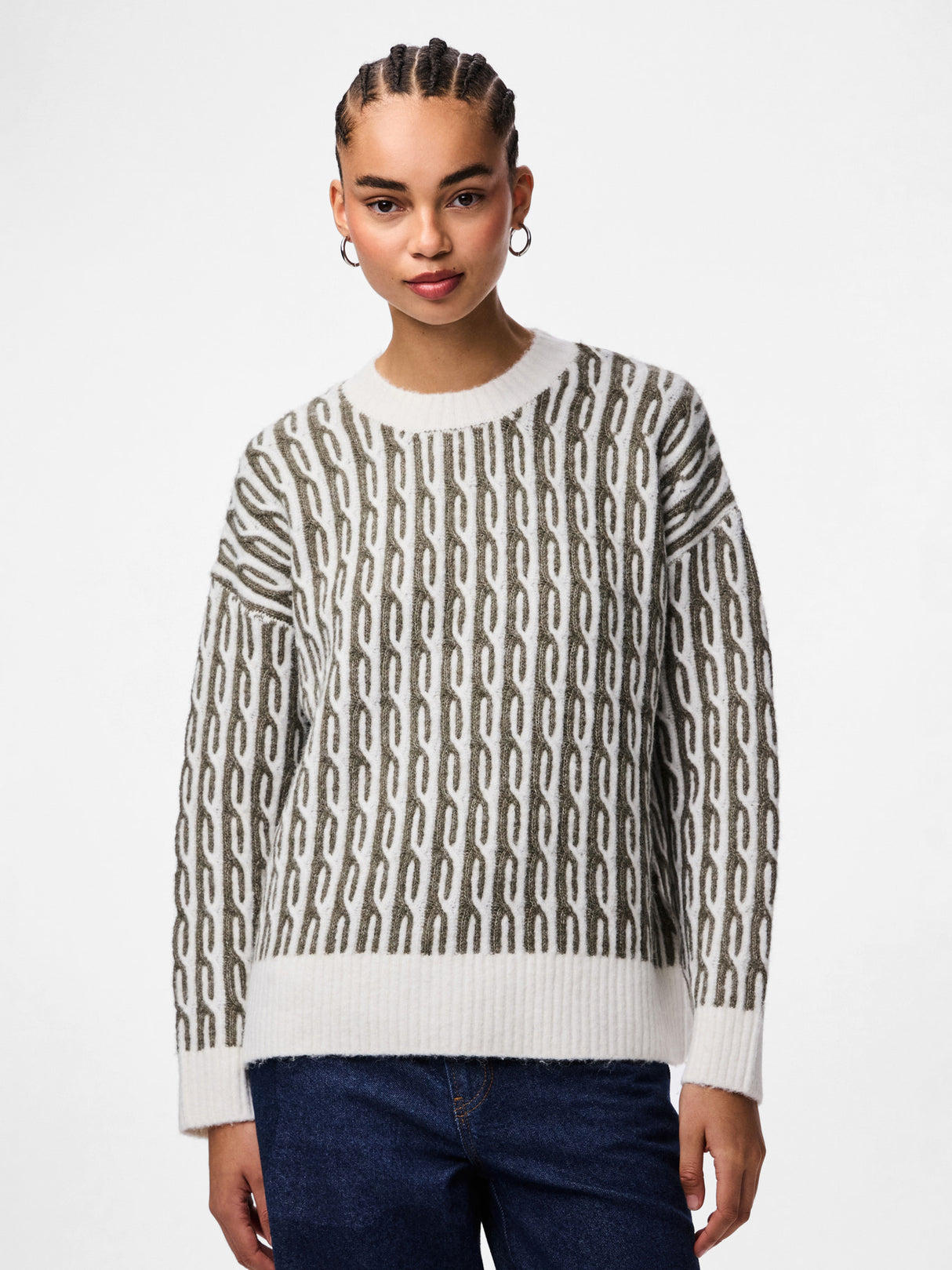 Overland Trek Cloud dancer Striktrøje fra PIECES - 17162162