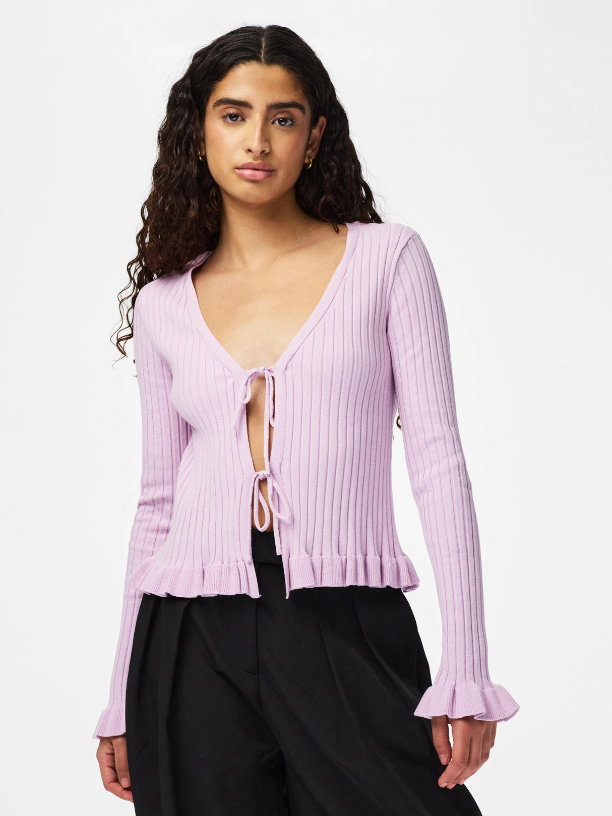 Winsome Orchid Striktrøje fra PIECES - 17162168