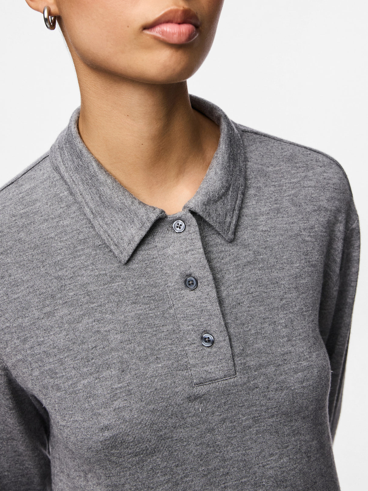 Medium Grey Melange Top fra PIECES - 17162230
