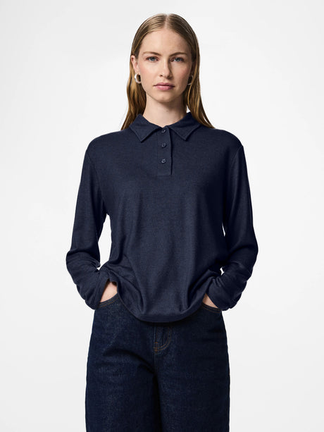 Maritime Blue Top fra PIECES - 17162230
