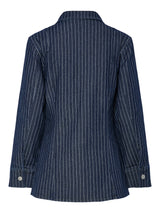 Dark Blue Denim PINSTRIPE Denim Shirt fra PIECES - 17162246