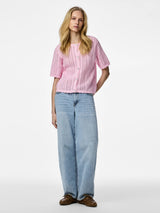 Roseate Spoonbill Cardigan fra PIECES - 17162280