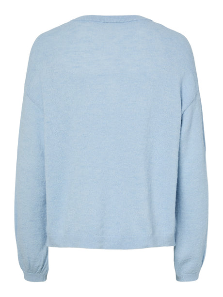 Cashmere Blue MELANGE Striktrøje fra PIECES - 17162283