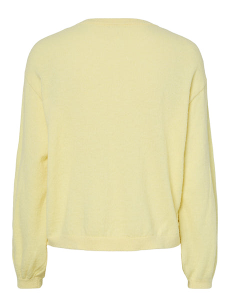 Gul MELANGE Striktrøje fra PIECES - 17162284