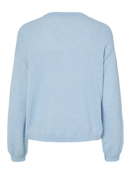 Cashmere Blue MELANGE Striktrøje fra PIECES - 17162284
