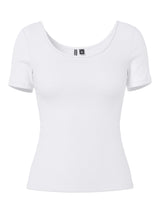 Bright White Top fra PIECES - 17162320