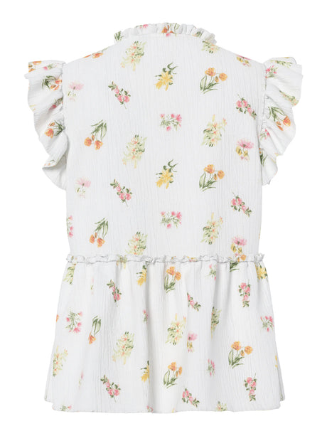 Bright White FLOWER Top fra PIECES - 17162329