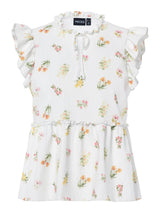 Bright White FLOWER Top fra PIECES - 17162329