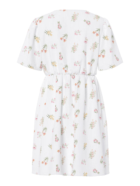 Bright White FLOWER Kjole fra PIECES - 17162336
