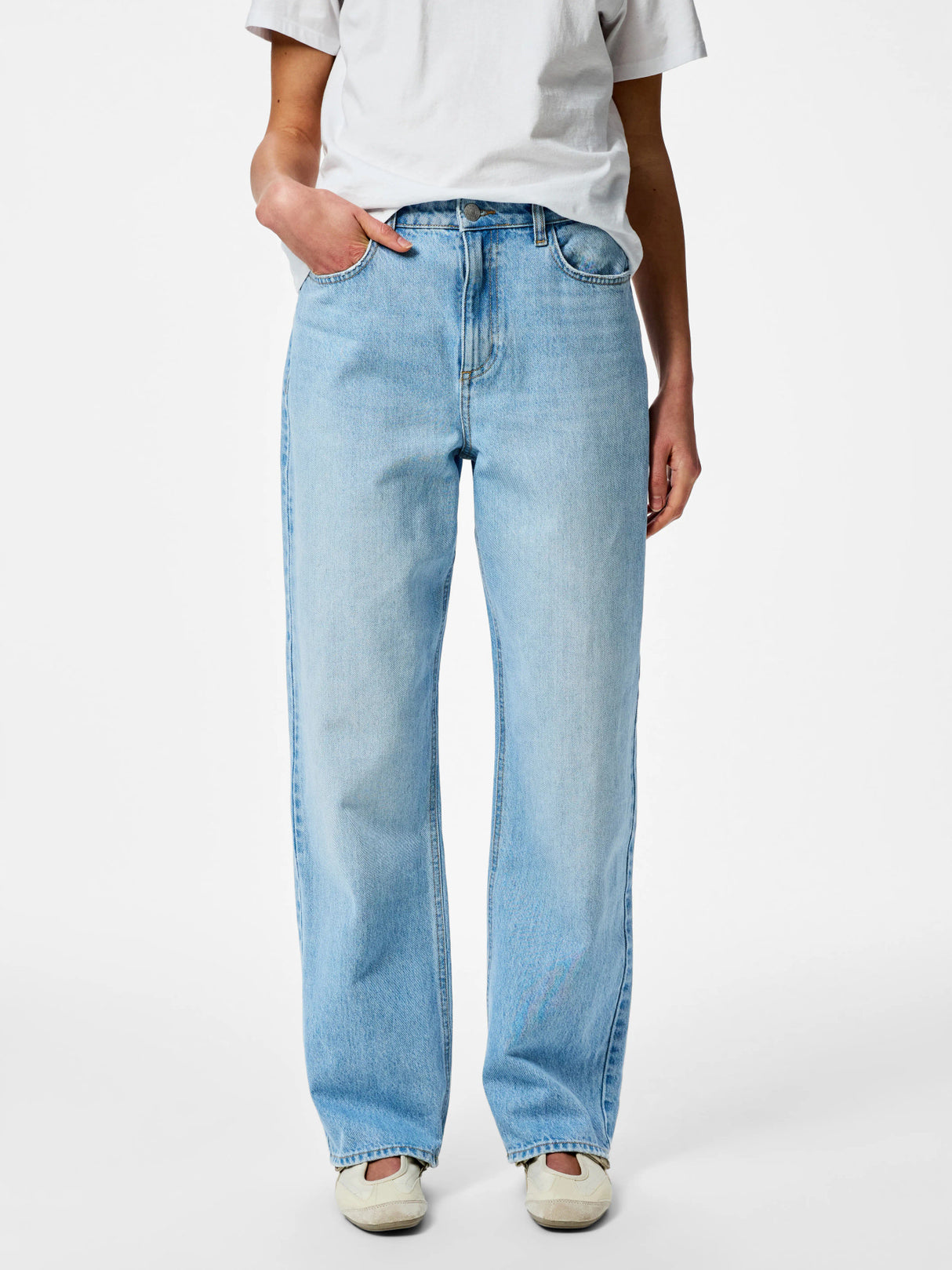 Light Blue Denim Bukser fra PIECES - 17162376
