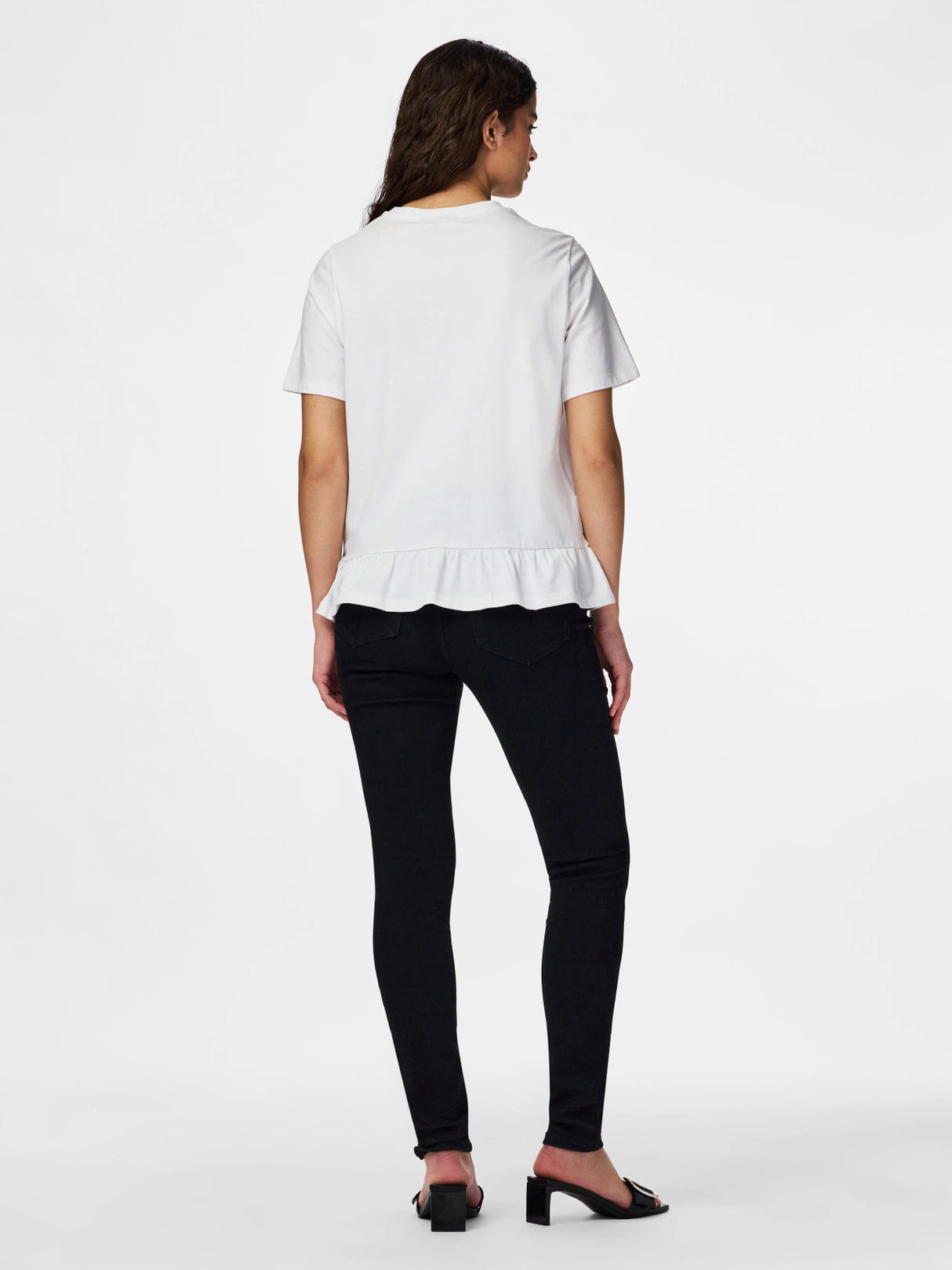 Bright White Bluse fra PIECES - 17163063