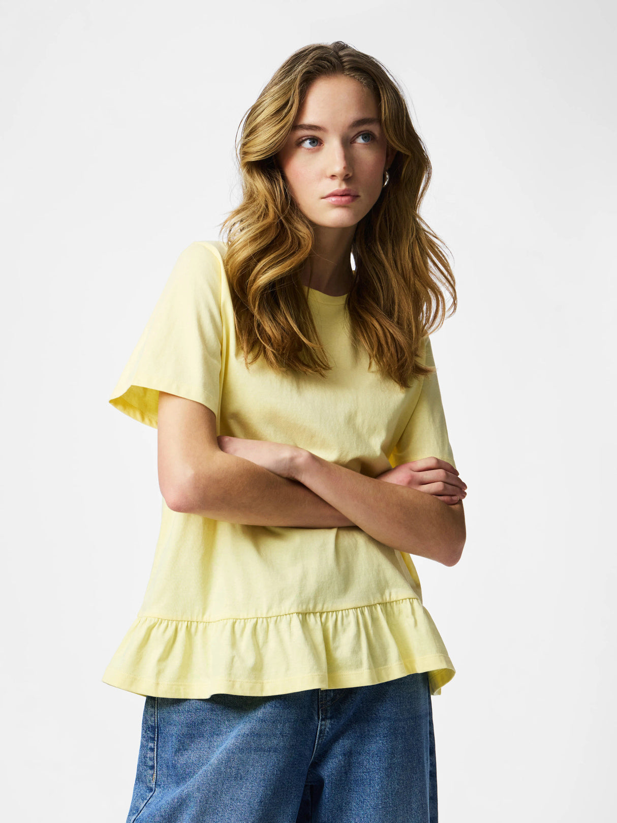 French Vanilla Bluse fra PIECES - 17163063