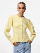 French Vanilla Silver button Striktrøje fra PIECES - 17163881