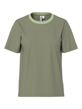 Deep Lichen Green LUREX RIB Bluse fra PIECES - 17164946