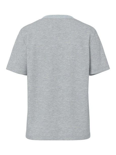 Light Grey Melange LUREX RIB Bluse fra PIECES - 17164946
