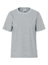Light Grey Melange LUREX RIB Bluse fra PIECES - 17164946