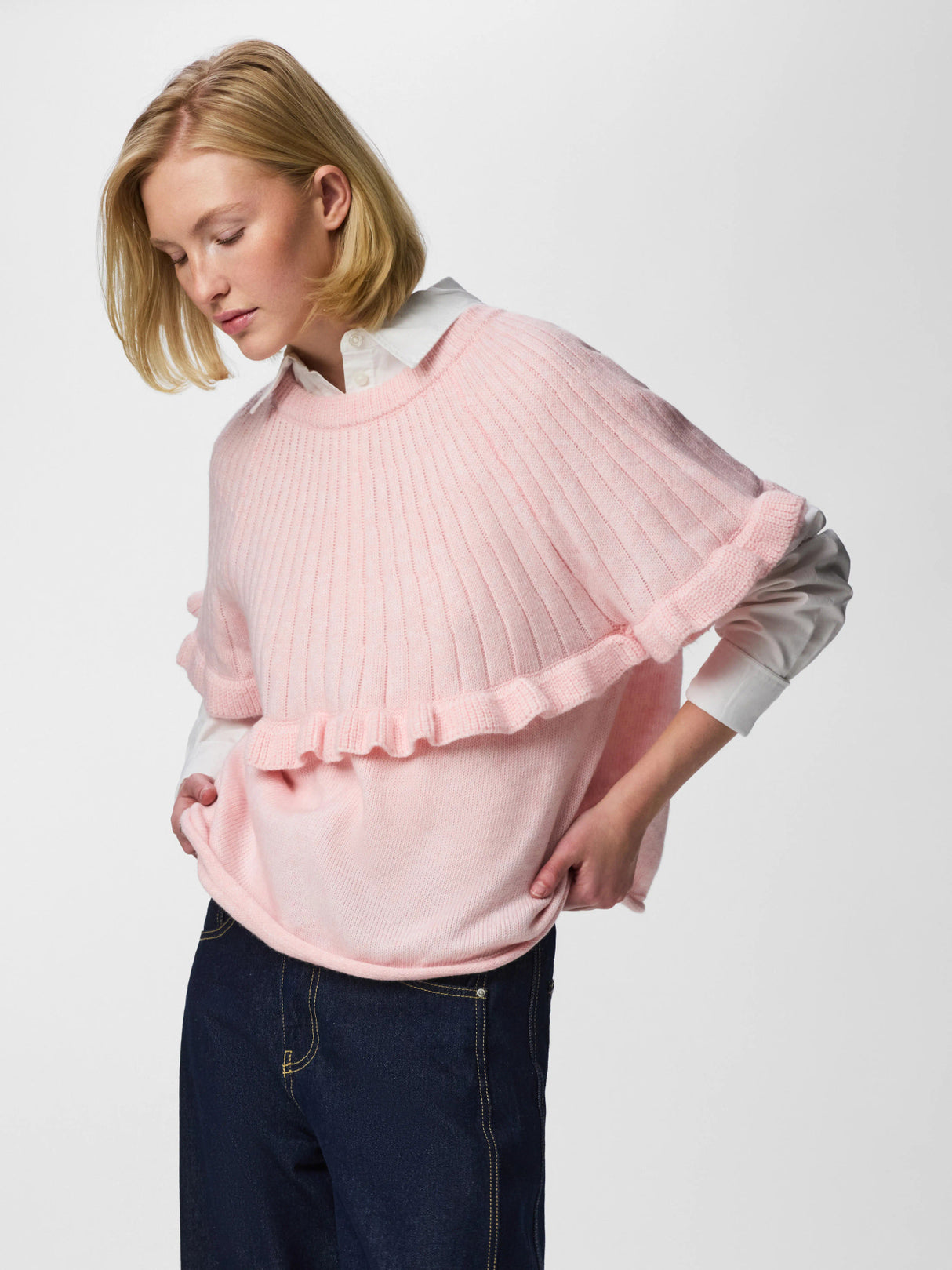 Pink-A-Boo Striktrøje fra PIECES - 17165521