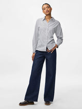 Bright White BLACK Bluse fra PIECES - 17167177