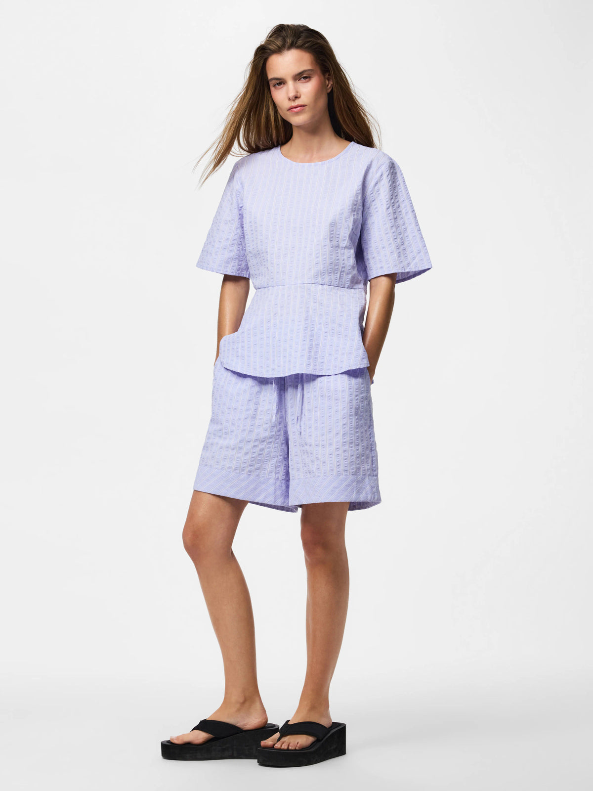 Pastel Lilac WHITE Shorts fra PIECES - 17168737