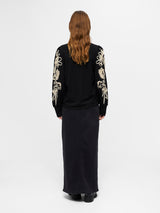 Black Sandshell tape strik bluse fra Object - 23045065