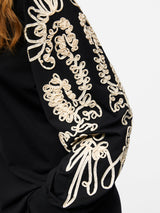 Black Sandshell tape strik bluse fra Object - 23045065