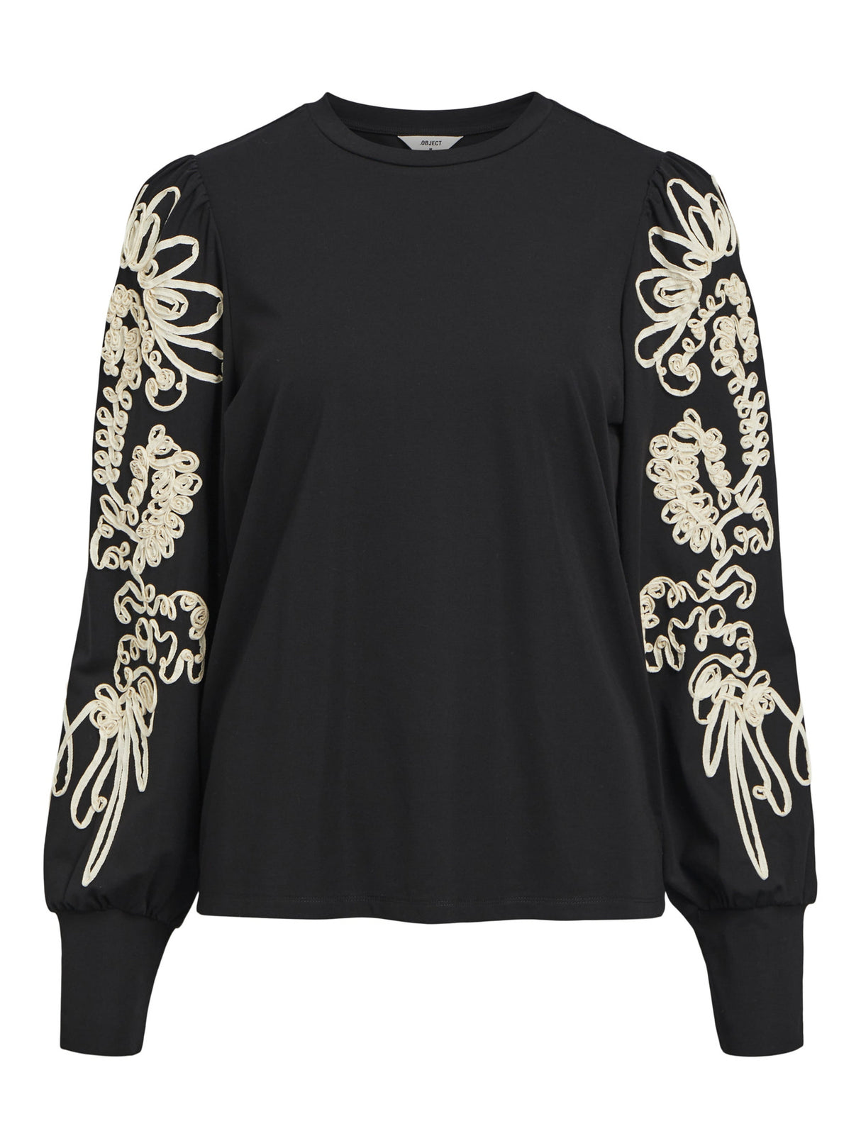 Black Sandshell tape strik bluse fra Object - 23045065