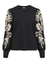 Black Sandshell tape strik bluse fra Object - 23045065