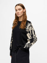 Black Sandshell tape strik bluse fra Object - 23045065